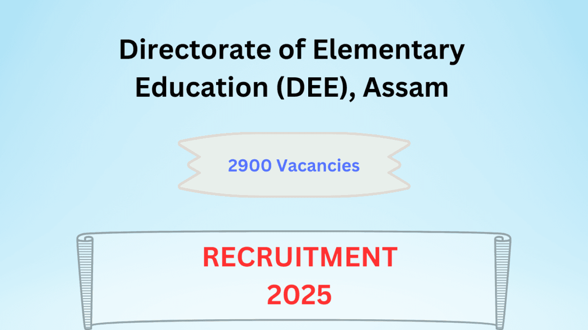 Assam Lp Teacher Recruitment 2025 Apply Online For 2900 Vacancies